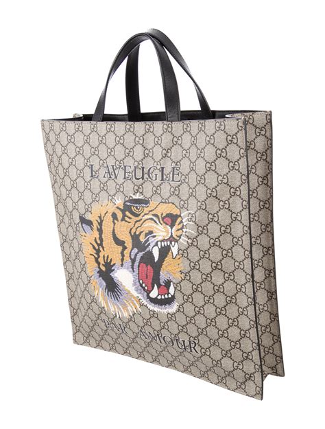 gucci gg supreme tiger|gucci gg supreme canvas tote.